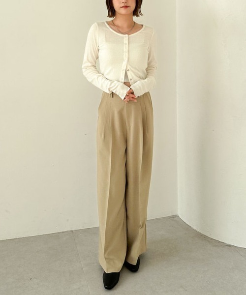 archives(アルシーヴ)の「針抜きカットカーディガン(カーディガン/ボレロ・レディース・ブラック/アイボリー/チャコールグレー・MEDIUM)」の5枚目の写真