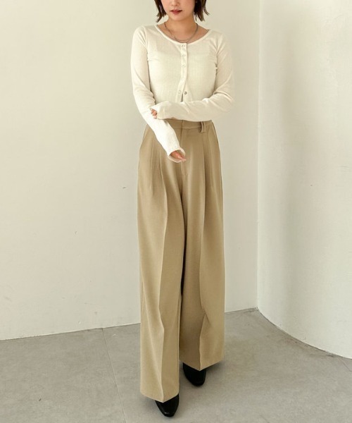 archives(アルシーヴ)の「針抜きカットカーディガン(カーディガン/ボレロ・レディース・ブラック/アイボリー/チャコールグレー・MEDIUM)」の7枚目の写真