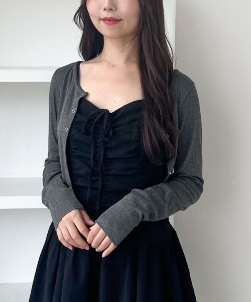 archives(アルシーヴ)の「針抜きカットカーディガン(カーディガン/ボレロ・レディース・ブラック/アイボリー/チャコールグレー・MEDIUM)」の17枚目の写真