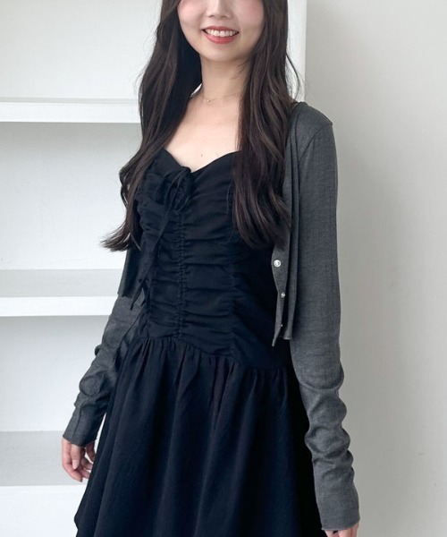 archives(アルシーヴ)の「針抜きカットカーディガン(カーディガン/ボレロ・レディース・ブラック/アイボリー/チャコールグレー・MEDIUM)」の18枚目の写真