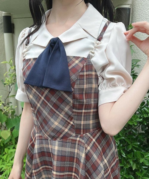 F i.n.t(フィント)の「ビット使いランダムヘムチェックキャミワンピース(ワンピース・レディース・ボルドー/ブラウン・FREE)」の13枚目の写真