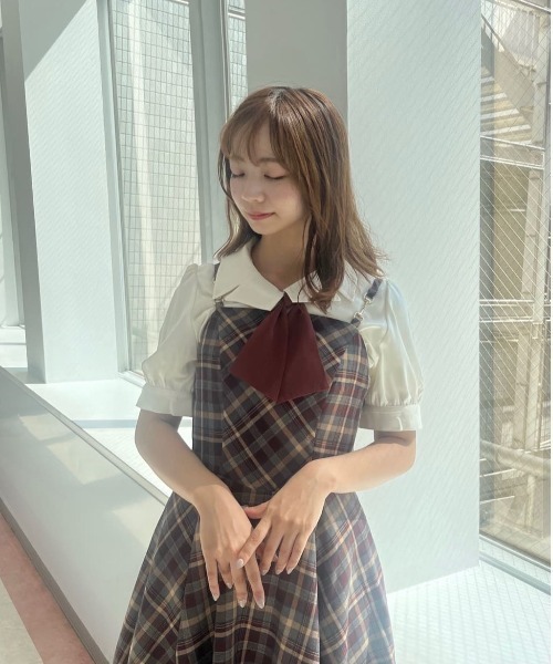 F i.n.t(フィント)の「ビット使いランダムヘムチェックキャミワンピース(ワンピース・レディース・ボルドー/ブラウン・FREE)」の6枚目の写真