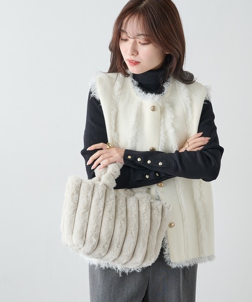 MAGASIN DE MODE Chou Chou(マガジンデモードシュシュ)の「【MAGASIN DE MODE Chou Chou】モコモコ ファートート SNBD(トートバッグ・レディース・アイボリー/ブラック/グレー/モカ・FREE)」の22枚目の写真