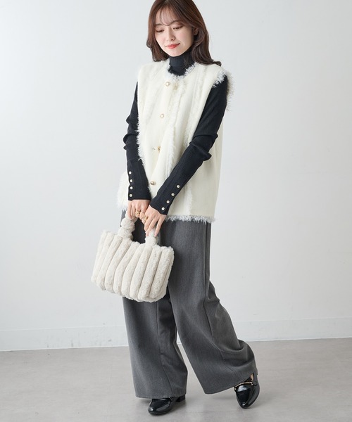 MAGASIN DE MODE Chou Chou(マガジンデモードシュシュ)の「【MAGASIN DE MODE Chou Chou】モコモコ ファートート SNBD(トートバッグ・レディース・アイボリー/ブラック/グレー/モカ・FREE)」の17枚目の写真