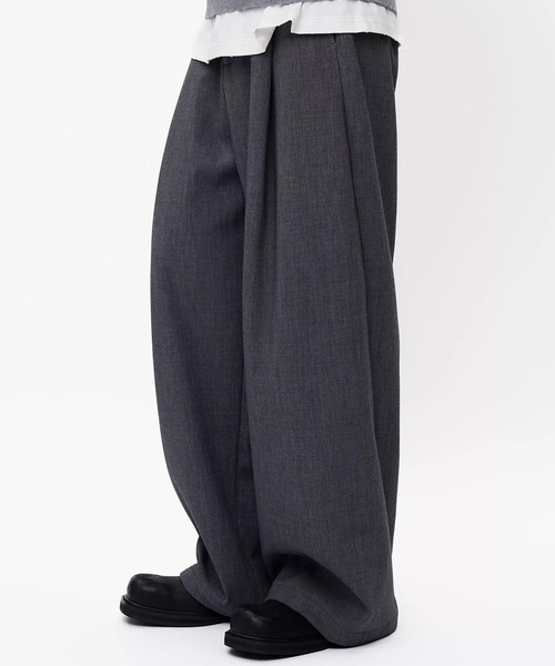 MASONPRINCE(メイソンプリンス)の「ルーズフィット 1タック ハイウエスト スラックス SK2114【MASONPRINCE】【2025AW】(スラックス・メンズ・グレー/ブラック・L/M/S)」の2枚目の写真