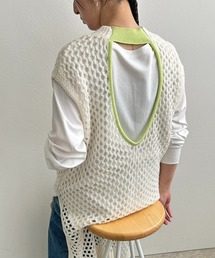 LHELBIE | バックオープンメッシュニットワンピース(ワンピース)