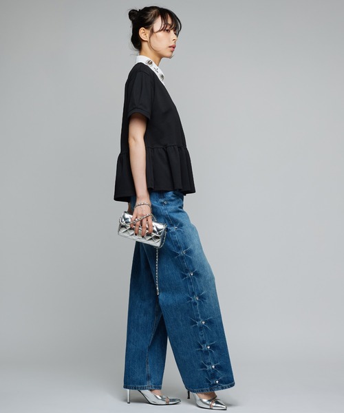 Narcissus(ナルシス)の「パフペプラムスウェットTシャツ フリルスウェット(Tシャツ/カットソー・レディース・グレー/ブラック・FREE)」の6枚目の写真