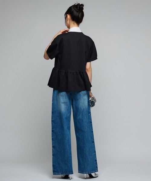 Narcissus(ナルシス)の「パフペプラムスウェットTシャツ フリルスウェット(Tシャツ/カットソー・レディース・グレー/ブラック・FREE)」の7枚目の写真