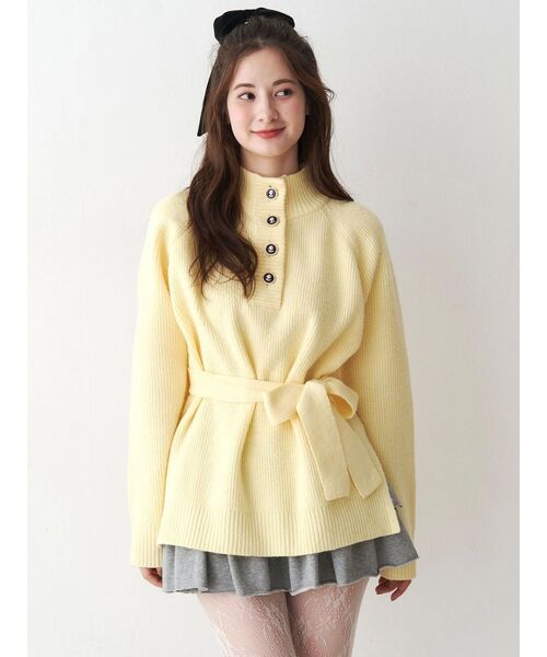 CALNAMUR（カルナムール）の「マルチウェイリボンニット（ニット/セーター・レディース・レッド/グレー/ライトイエロー・FREE）」の11枚目の写真