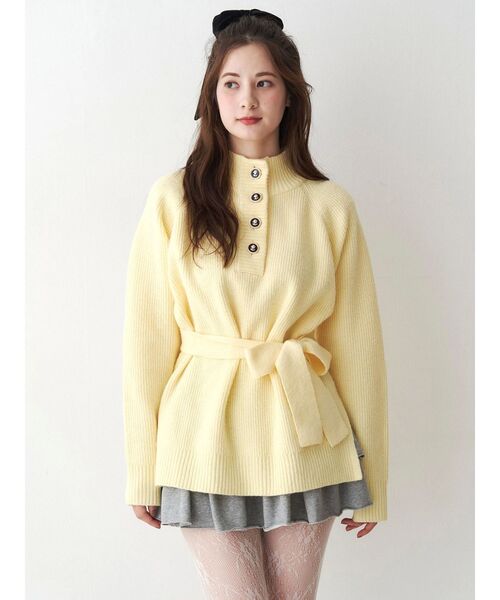 CALNAMUR（カルナムール）の「マルチウェイリボンニット（ニット/セーター・レディース・レッド/グレー/ライトイエロー・FREE）」の13枚目の写真