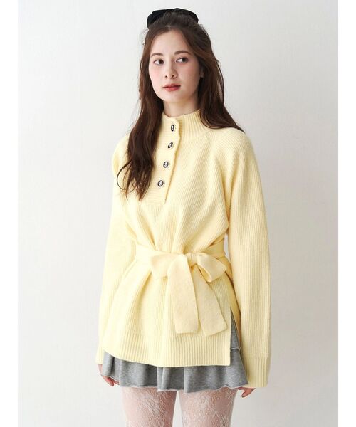 CALNAMUR（カルナムール）の「マルチウェイリボンニット（ニット/セーター・レディース・レッド/グレー/ライトイエロー・FREE）」の14枚目の写真