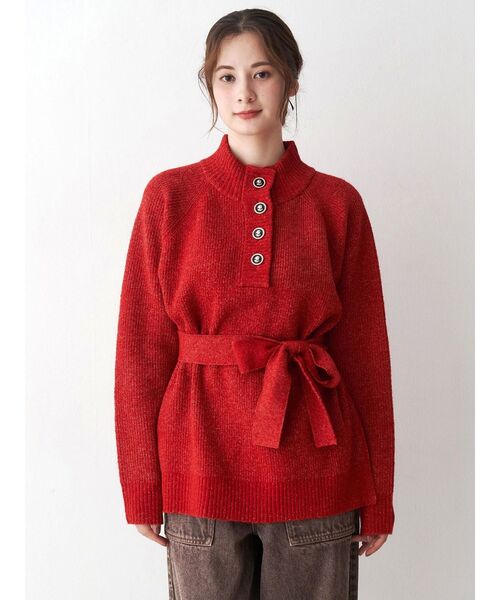 CALNAMUR（カルナムール）の「マルチウェイリボンニット（ニット/セーター・レディース・レッド/グレー/ライトイエロー・FREE）」の22枚目の写真