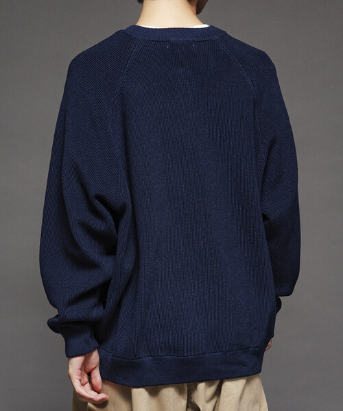 セール】限定展開 リラックスフィット 片畦編み ヘンリーネック ニット