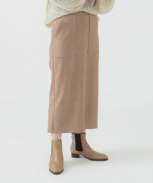 B:MING by BEAMS（ビーミングバイビームス）の「スエード ベイカー スカート（スカート・レディース・グレー/ベージュ・SMALL/MEDIUM）」の2枚目の写真