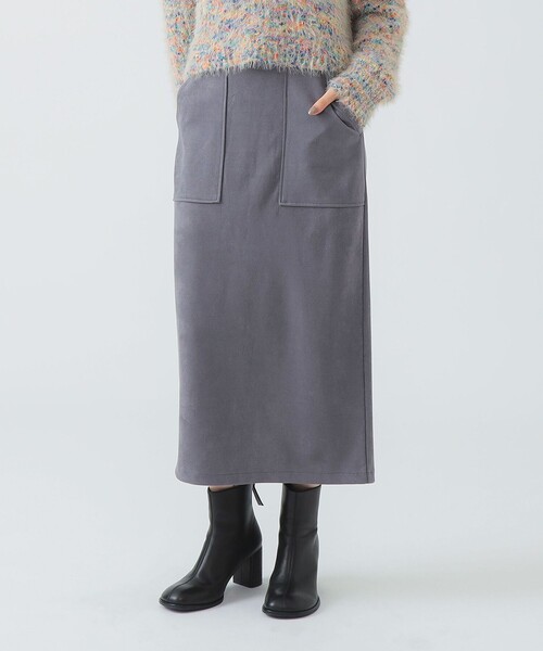 B:MING by BEAMS（ビーミングバイビームス）の「スエード ベイカー スカート（スカート・レディース・グレー/ベージュ・SMALL/MEDIUM）」の5枚目の写真