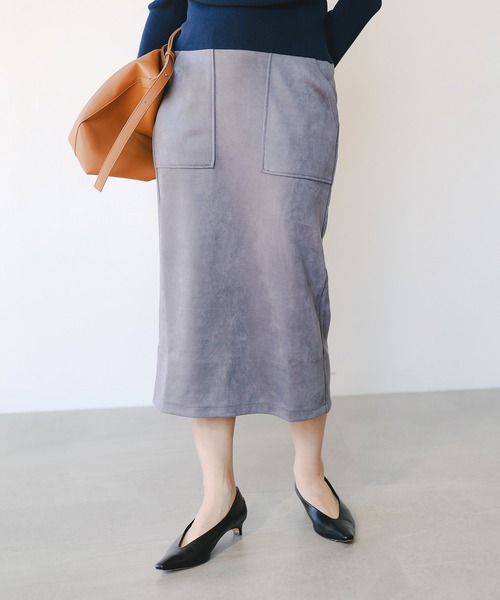 B:MING by BEAMS(ビーミングバイビームス)の「スエード ベイカー スカート(スカート・レディース・グレー/ベージュ・SMALL/MEDIUM)」の4枚目の写真