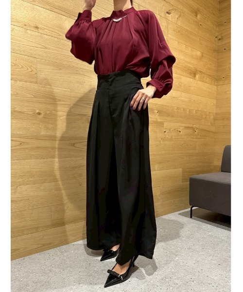 fifth（フィフス）の「ポケット付ハイウエストスラックスパンツ（その他パンツ・レディース・ブラック/グレイッシュベージュ/ライトブラウン/ライトグレー・XS/S/M/L）」の9枚目の写真