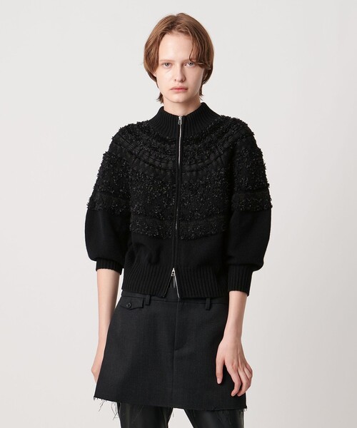 AEWEN MATOPH(イウエン マトフ)の「<AEWEN MATOPH>ノルディックジップニットカーディガン(カーディガン/ボレロ・レディース・ブラック/その他1・FREE)」の1枚目の写真