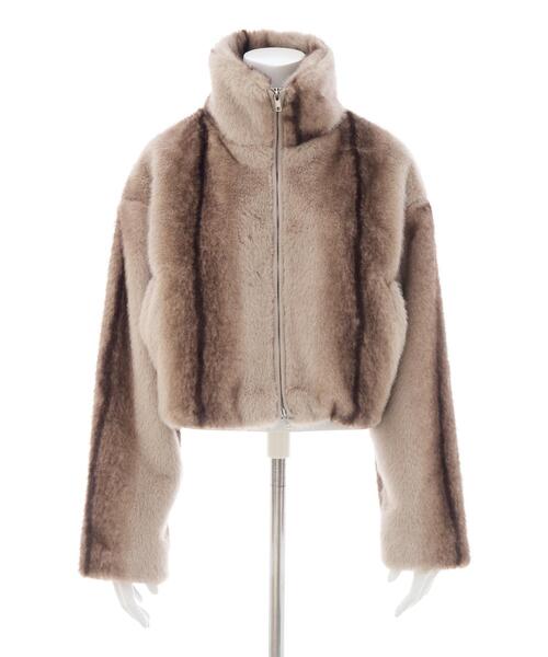 INGNI（イング）の「ストライプエコファースタンドコート（その他アウター・レディース・ベージュ・M）」の11枚目の写真