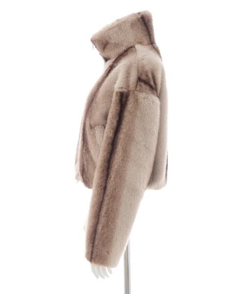 INGNI（イング）の「ストライプエコファースタンドコート（その他アウター・レディース・ベージュ・M）」の2枚目の写真