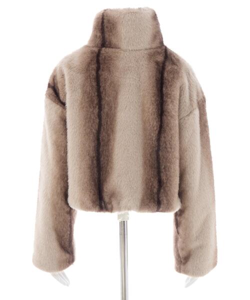 INGNI（イング）の「ストライプエコファースタンドコート（その他アウター・レディース・ベージュ・M）」の6枚目の写真