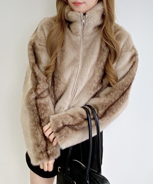 INGNI（イング）の「ストライプエコファースタンドコート（その他アウター・レディース・ベージュ・M）」の17枚目の写真