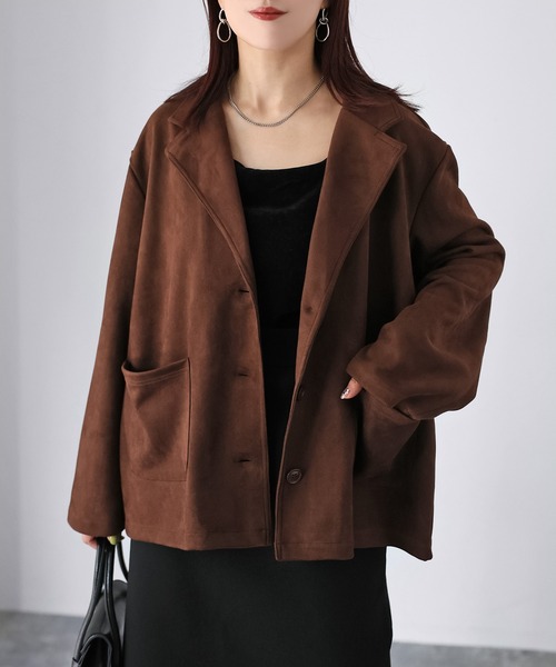 セール】スエードテーラードジャケット（テーラードジャケット