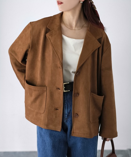 セール】スエードテーラードジャケット（テーラードジャケット