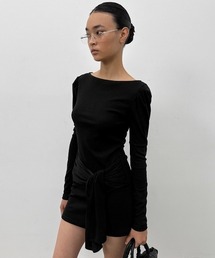 BLACKUP（ブラックアップ）の「[MADE] ラッシャパフドレープミニワンピース（ワンピース）」