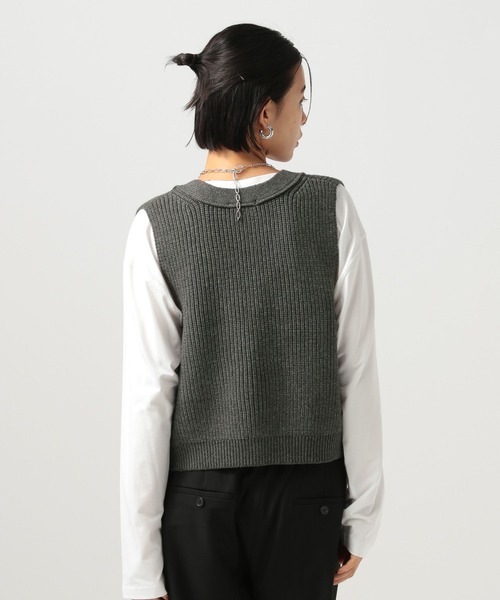 BAYFLOW（ベイフロー）の「[ロングシーズン着用可能]ジップVニットベスト（ベスト・レディース・グレー/ブラック・FREE）」の18枚目の写真