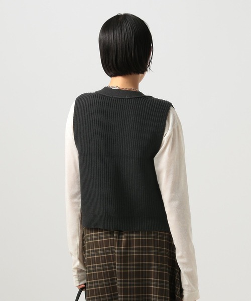 BAYFLOW（ベイフロー）の「[ロングシーズン着用可能]ジップVニットベスト（ベスト・レディース・グレー/ブラック・FREE）」の5枚目の写真