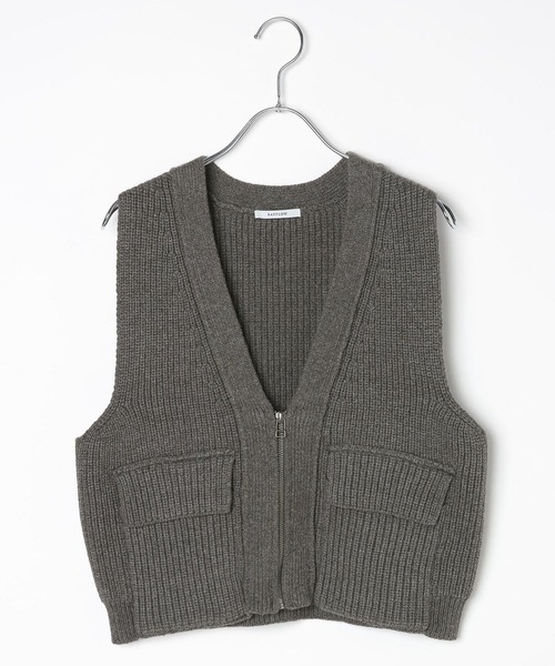 BAYFLOW（ベイフロー）の「[ロングシーズン着用可能]ジップVニットベスト（ベスト・レディース・グレー/ブラック・FREE）」の4枚目の写真