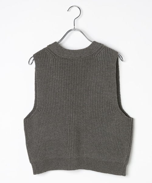 BAYFLOW（ベイフロー）の「[ロングシーズン着用可能]ジップVニットベスト（ベスト・レディース・グレー/ブラック・FREE）」の7枚目の写真