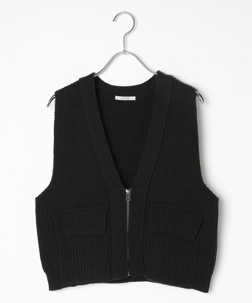 BAYFLOW（ベイフロー）の「[ロングシーズン着用可能]ジップVニットベスト（ベスト・レディース・グレー/ブラック・FREE）」の14枚目の写真