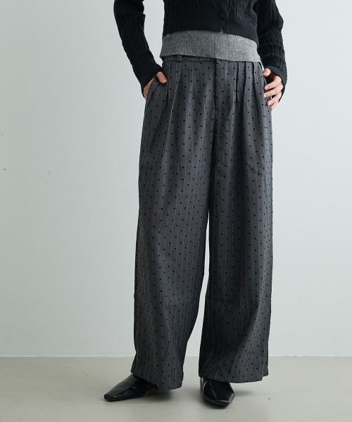 Mirette（ミレット）の「ハートドットワイドパンツ Heart Dot Wide Pants（スラックス・レディース・グレー・LARGE/MEDIUM/SMALL）」の2枚目の写真