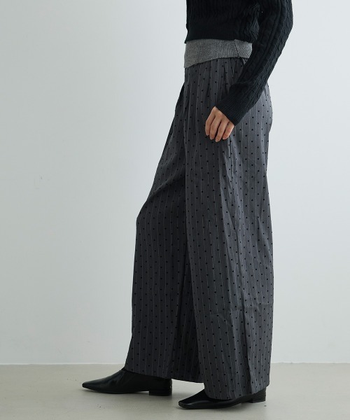 Mirette（ミレット）の「ハートドットワイドパンツ Heart Dot Wide Pants（スラックス・レディース・グレー・LARGE/MEDIUM/SMALL）」の3枚目の写真