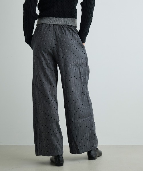 Mirette（ミレット）の「ハートドットワイドパンツ Heart Dot Wide Pants（スラックス・レディース・グレー・LARGE/MEDIUM/SMALL）」の6枚目の写真