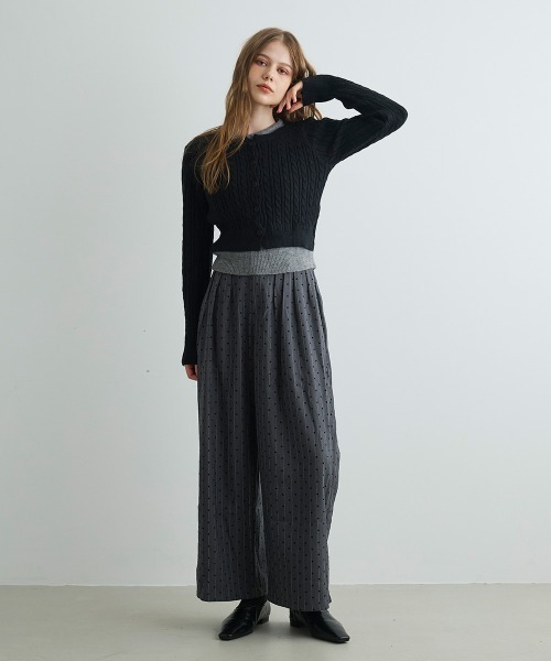 Mirette（ミレット）の「ハートドットワイドパンツ Heart Dot Wide Pants（スラックス・レディース・グレー・LARGE/MEDIUM/SMALL）」の7枚目の写真
