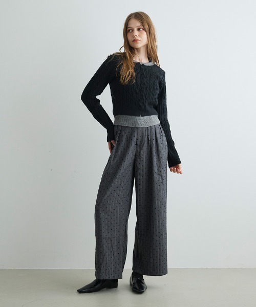 Mirette（ミレット）の「ハートドットワイドパンツ Heart Dot Wide Pants（スラックス・レディース・グレー・LARGE/MEDIUM/SMALL）」の9枚目の写真