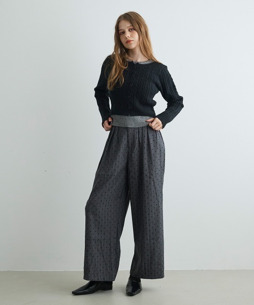 Mirette（ミレット）の「ハートドットワイドパンツ Heart Dot Wide Pants（スラックス・レディース・グレー・LARGE/MEDIUM/SMALL）」の10枚目の写真