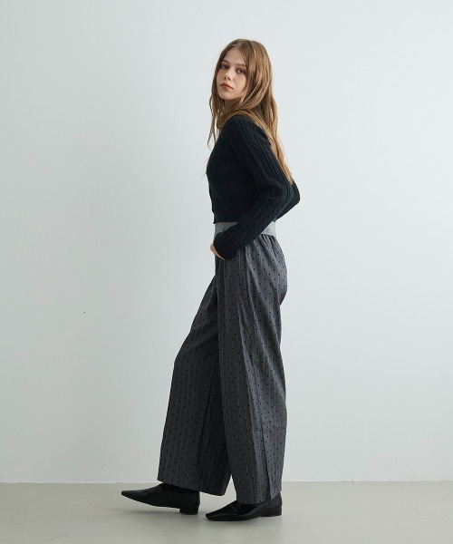 Mirette（ミレット）の「ハートドットワイドパンツ Heart Dot Wide Pants（スラックス・レディース・グレー・LARGE/MEDIUM/SMALL）」の11枚目の写真