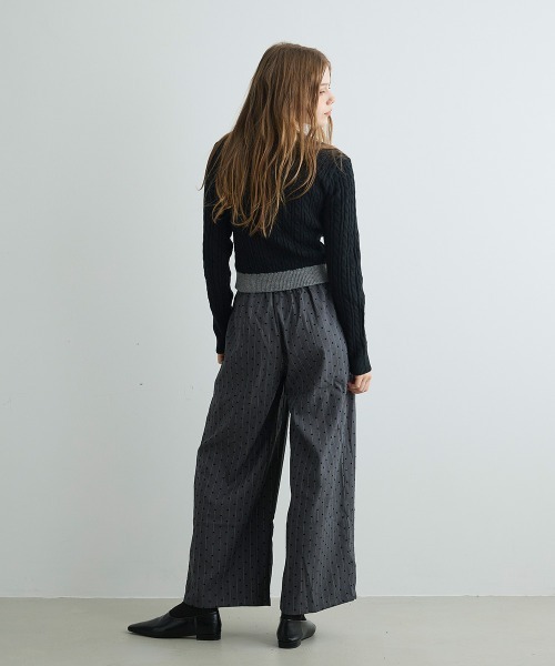 Mirette（ミレット）の「ハートドットワイドパンツ Heart Dot Wide Pants（スラックス・レディース・グレー・LARGE/MEDIUM/SMALL）」の13枚目の写真