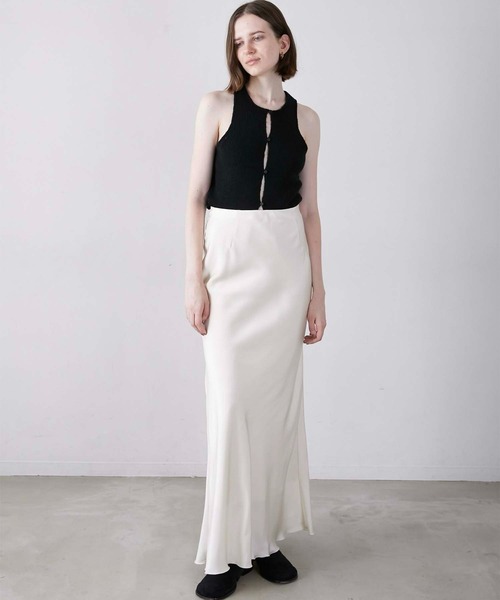 LA PEAU DE GEM】no slit satin skirt/ノースリットサテンスカート