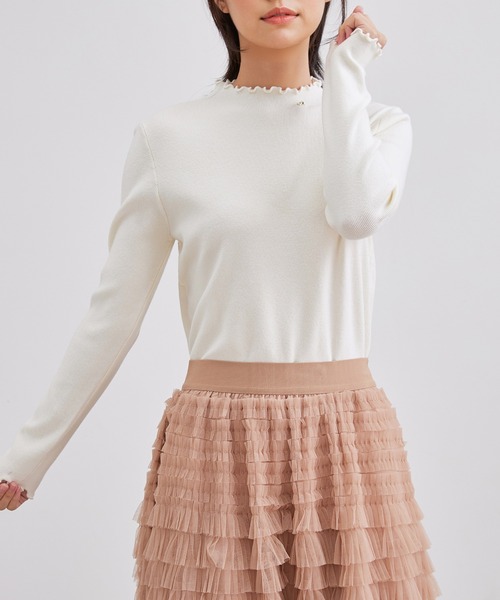 Lace Ladies(レースレディース)の「オフネック メロウ リボン ビジュー ニット トップス(ニット/セーター・レディース・ブラック/アイボリー/チャコールグレー/ベージュ・FREE)」の6枚目の写真