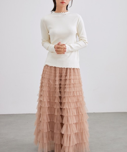 Lace Ladies(レースレディース)の「オフネック メロウ リボン ビジュー ニット トップス(ニット/セーター・レディース・ブラック/アイボリー/チャコールグレー/ベージュ・FREE)」の10枚目の写真