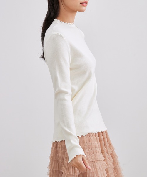 Lace Ladies(レースレディース)の「オフネック メロウ リボン ビジュー ニット トップス(ニット/セーター・レディース・ブラック/アイボリー/チャコールグレー/ベージュ・FREE)」の11枚目の写真