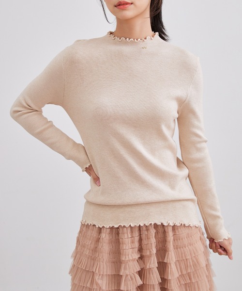 Lace Ladies(レースレディース)の「オフネック メロウ リボン ビジュー ニット トップス(ニット/セーター・レディース・ブラック/アイボリー/チャコールグレー/ベージュ・FREE)」の12枚目の写真