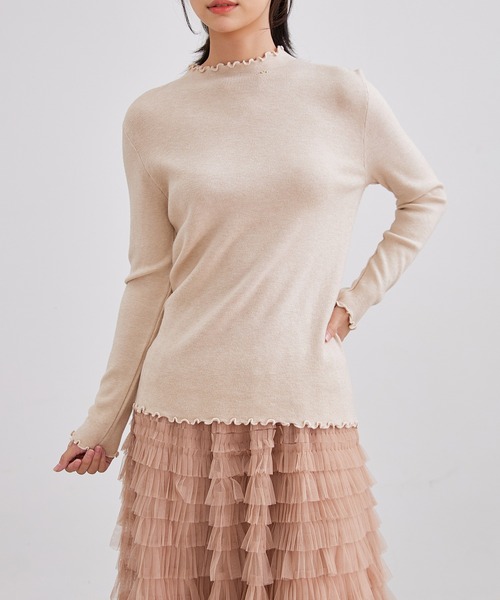 Lace Ladies(レースレディース)の「オフネック メロウ リボン ビジュー ニット トップス(ニット/セーター・レディース・ブラック/アイボリー/チャコールグレー/ベージュ・FREE)」の15枚目の写真