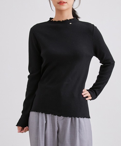 Lace Ladies(レースレディース)の「オフネック メロウ リボン ビジュー ニット トップス(ニット/セーター・レディース・ブラック/アイボリー/チャコールグレー/ベージュ・FREE)」の21枚目の写真
