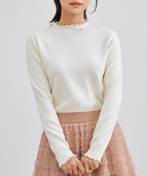 Lace Ladies(レースレディース)の「オフネック メロウ リボン ビジュー ニット トップス(ニット/セーター・レディース・ブラック/アイボリー/チャコールグレー/ベージュ・FREE)」の7枚目の写真